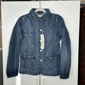 Uniqlo Women's Denim Work Jean Jacket 65 Blue Casual Cotton Size XS NEW